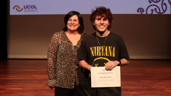 Wairarapa staff stands with Most Outstanding Wairarapa U-skills student Wairarapa staff stands with Most Outstanding Wairarapa U-skills student
