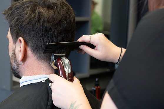 A person getting a haircut
