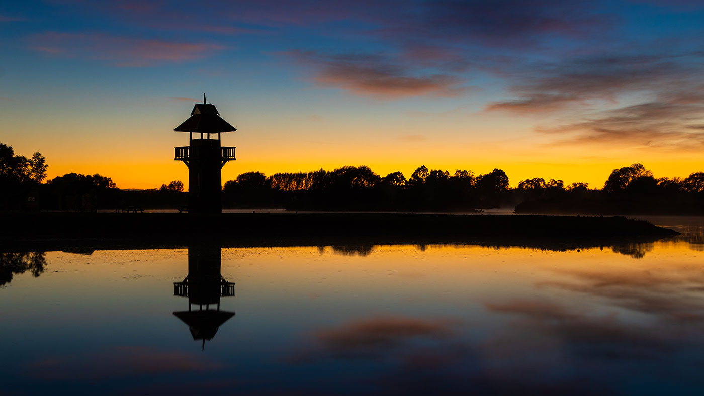 Dusk view of the Dawn Henley Tower in Masterton